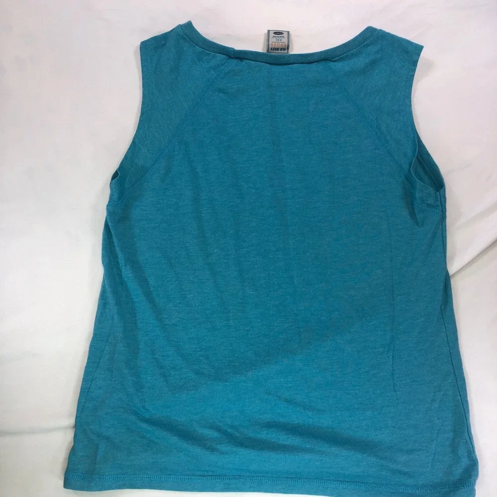 Old Navy Swim Team Graphic Sleeveless Muscle Tee Teal XXL Kids Girls